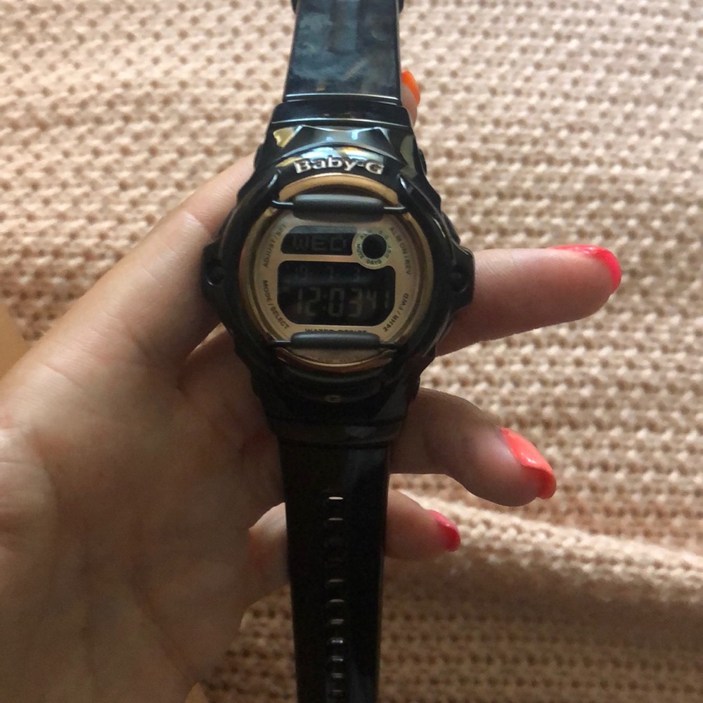 Baby G G Shock Black and Rose Gold watch
